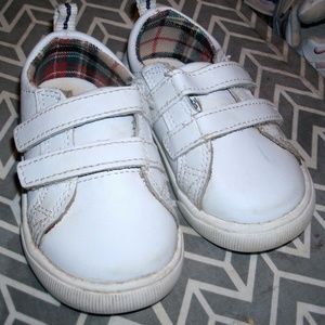 🎀#427 Simple White Velcro Sneakers